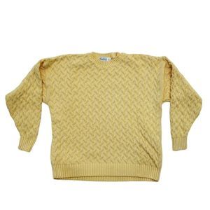 Vintage Eaglesons "Grandpa" sweater, pale yellow, size 3XL